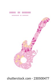 Vector pink abstract triangles guitar music silhouette pattern frame