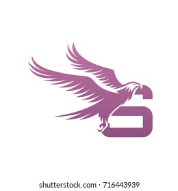 Vector Pink American Eagle Letter S Logo