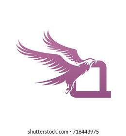 Vector Pink American Eagle Letter Q Logo