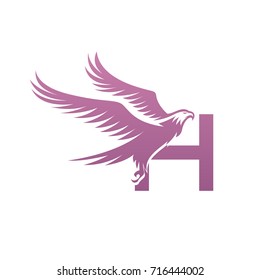 Vector Pink American Eagle Letter H Logo