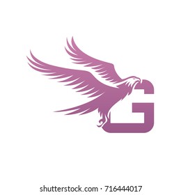 Vector Pink American Eagle Letter G Logo