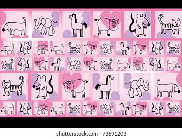 vector pink  animal pattern