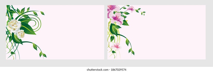 
Vektorrosa Hintergrund und schöne Blumen. Die Farbe kann nach Wunsch geändert werden