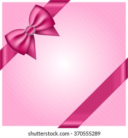 Vector pink background with bow