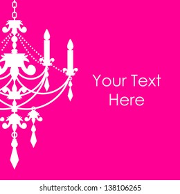 Vector pink background with chandelier