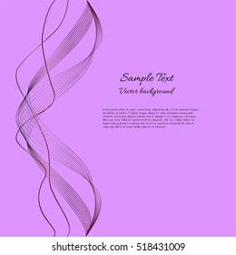 Vector pink background with dark vertical wave and example text