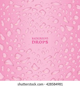 Vector pink background of drops 