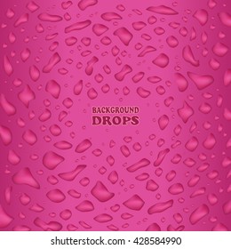 Vector pink background of drops 