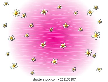 vector pink background with flowers 