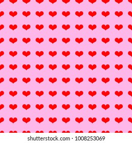 Vector pink background with hearts. Valentine's Day.