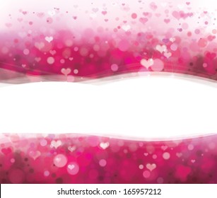 Vector pink background with hearts for Valentine's day design. 