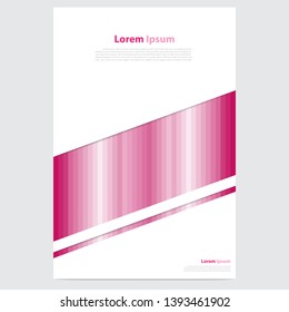Vector pink background with stripes, banners, brochures and cards with pink polygonal elements. illustration.