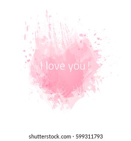 Vector pink background. Valentine's day. Grunge abstract heart.