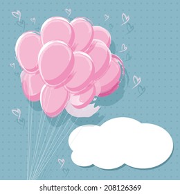 Vector pink balloon design