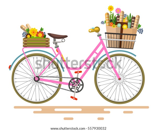 pink bike basket