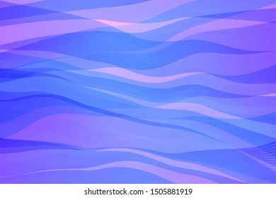 Vector pink and blue flowing wavy abstract background with white lines. 