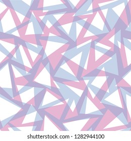 Vector Pink and Blue geometric seamless pattern background, triangle design. Wallpaper Wrapping paper stationery