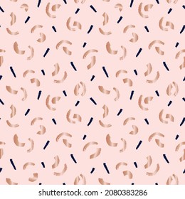Vector pink blue gold confetti seamless pattern