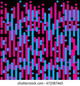 Vector pink and blue Irregular rounded lines vertical halftone transition abstract background pattern