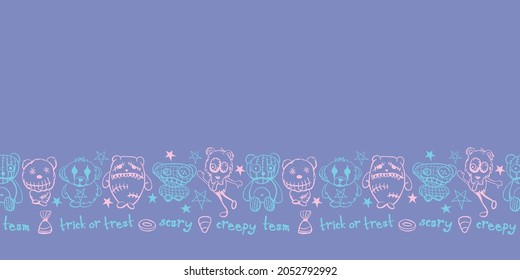 Vector pink blue teddies candy seamless pattern