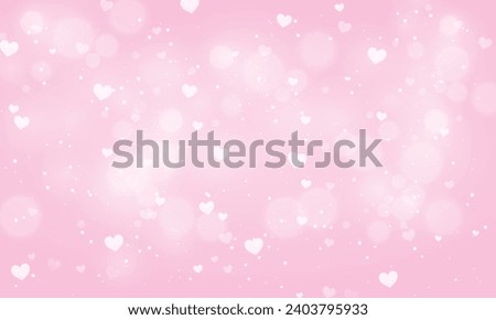 Vector pink blurred valentines day background with hearts.