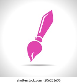 Vector pink brush icon. Eps10