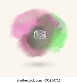 Vector pink brush strokes. Watercolor Grunge isolated elements. Smoke brushes for your design. Freehand. Ink splash. Acrylic stamp. Vector illustration