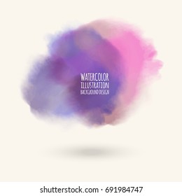 Vector pink brush strokes. Watercolor Grunge isolated elements. Smoke brushes for your design. Freehand. Ink splash. Acrylic stamp. Vector illustration