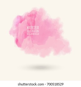 Vector pink brush strokes. Watercolor Grunge isolated elements. Smoke brushes for your design. Freehand. Ink splash. Acrylic stamp. Vector illustration