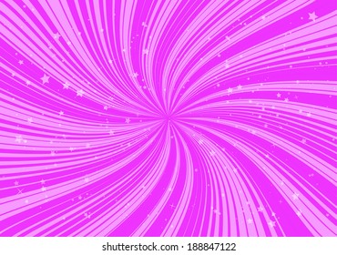 Vector pink burst abstract background illustration - Vector blast of stars in pink background  template