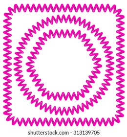 Vector Pink Cable Frames Isolated on White Background