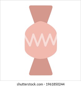 Vector pink candy icon. Sweet flat illustration. Holiday gift isolated on white background
