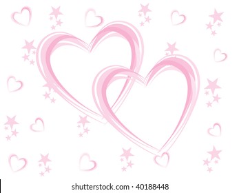 vector pink card illustration