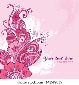 Vector Pink Card of Indian Hindi