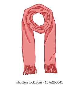 Vector Pink Cartoon Woolen Scarf