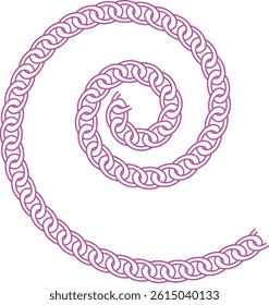 Vector pink Chain Spiral Isolated on White Background, vector illustration 