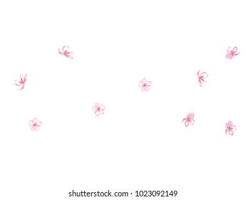 Vector Pink Cherry Blossom Confetti. Holiday Wedding Birthday Decoration Fancy Love Pink Cherry Blossom Confetti. Apple, Sakura or Apricot Blooming Spring Showering. Elegant Magic Flying Petals.