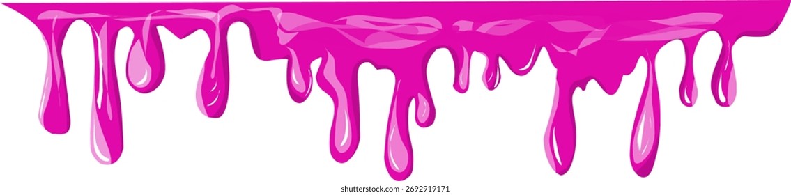 Vector pink chocolate icing, pink shiny cream, sweets, decorative element for banner, poster, websites, postcards 
