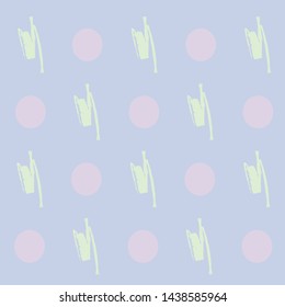 Vector pink circle and abstract green pattern on blue background