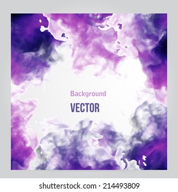 Vector pink cloud. Floral Background with Smoke, Watercolor Texture.