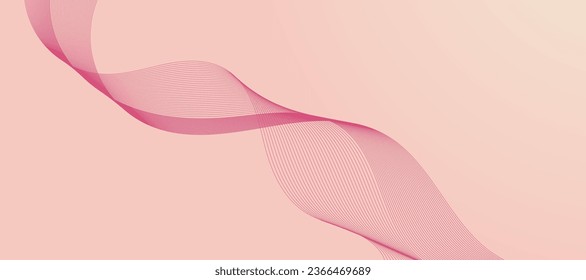 Elemento de diseño de onda abstracta de color rosa vector. Fondo de las olas humeantes