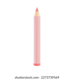 Vector pink color lip crayon for girls