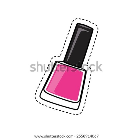 vector pink color nail polish stickers design and pop art nail polish sticker Vector illustration  