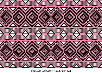 Vector de un patrón impecable de color rosa en estilo boho chic. Obra mano de fondo abstracto con motivos aztecos. Patrón étnico para tela, piel de cubierta, papel envolvente, papel tapiz. 