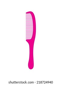 vector pink comb on white background
