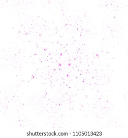 Vector Pink Confetti Seamless Pattern Isolated on White Background. Set of Particles.