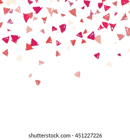 Vector pink confetti. Streamers, confetti, glitter and ribbons background. Anniversary confetti backdrop.