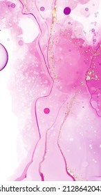 Vector pink coral banner. Hand drawn abstract paint brush stroke. Wave element.