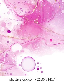 Vector pink coral banner. Hand drawn abstract paint brush stroke. Wave element.