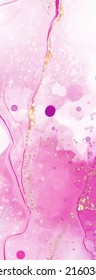 Vector pink coral banner. Hand drawn abstract paint brush stroke. Wave element.